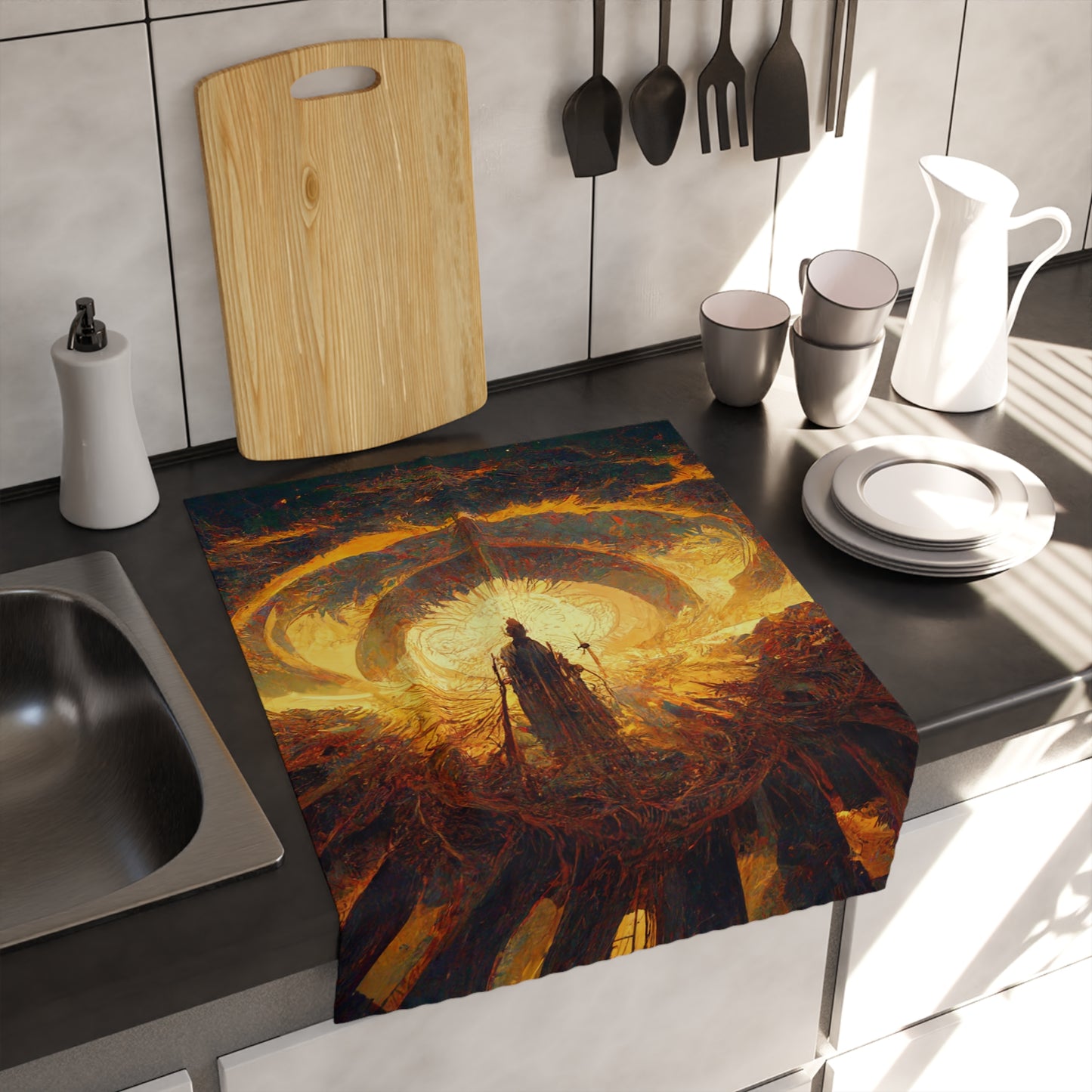 .Setting Sun. - Tea & Kitchen Towel