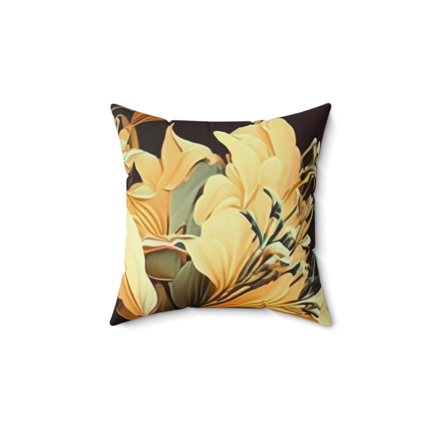 .Floral. - Spun Polyester Square Pillow