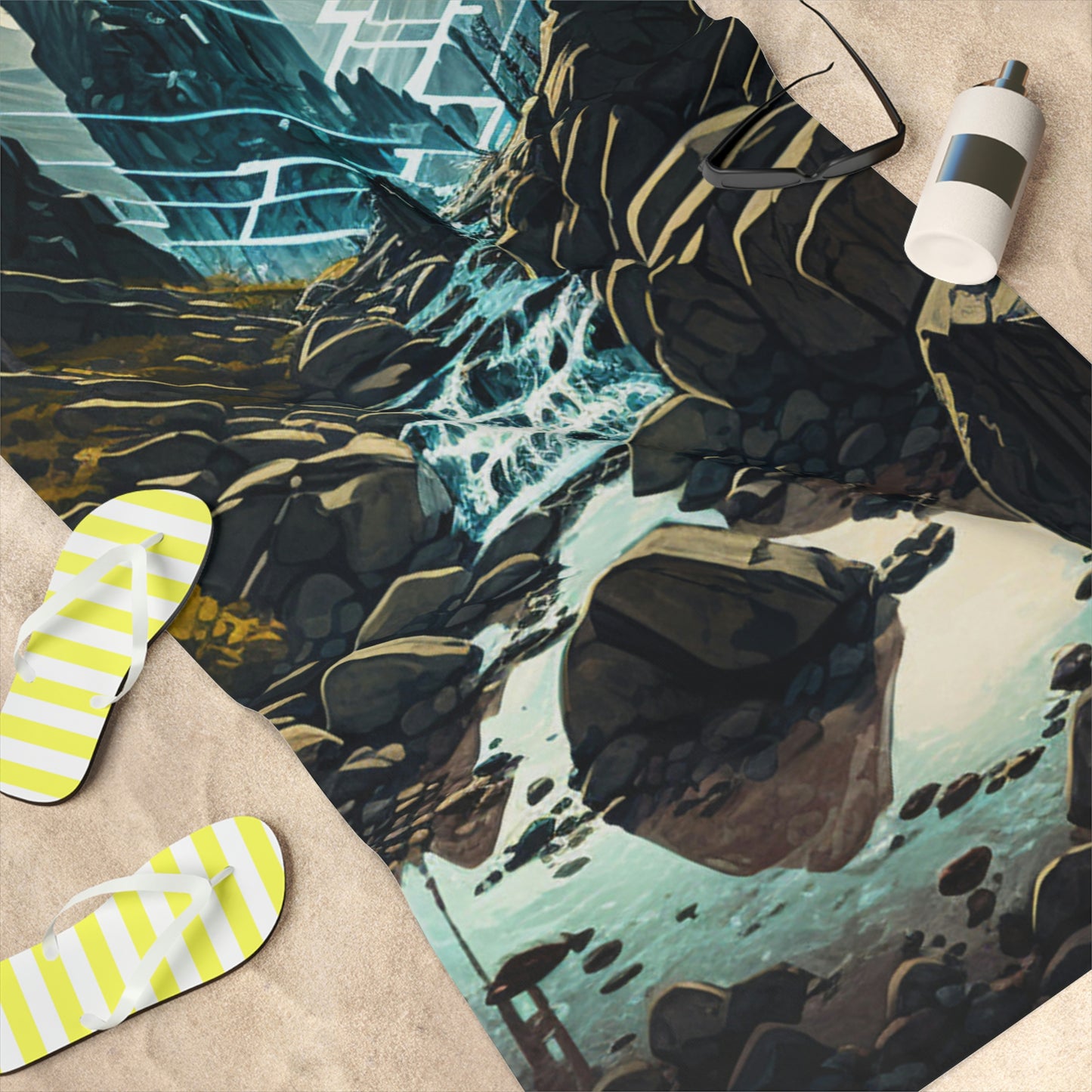 .Mountain Pass. - Standard Beach Towel, 30x60