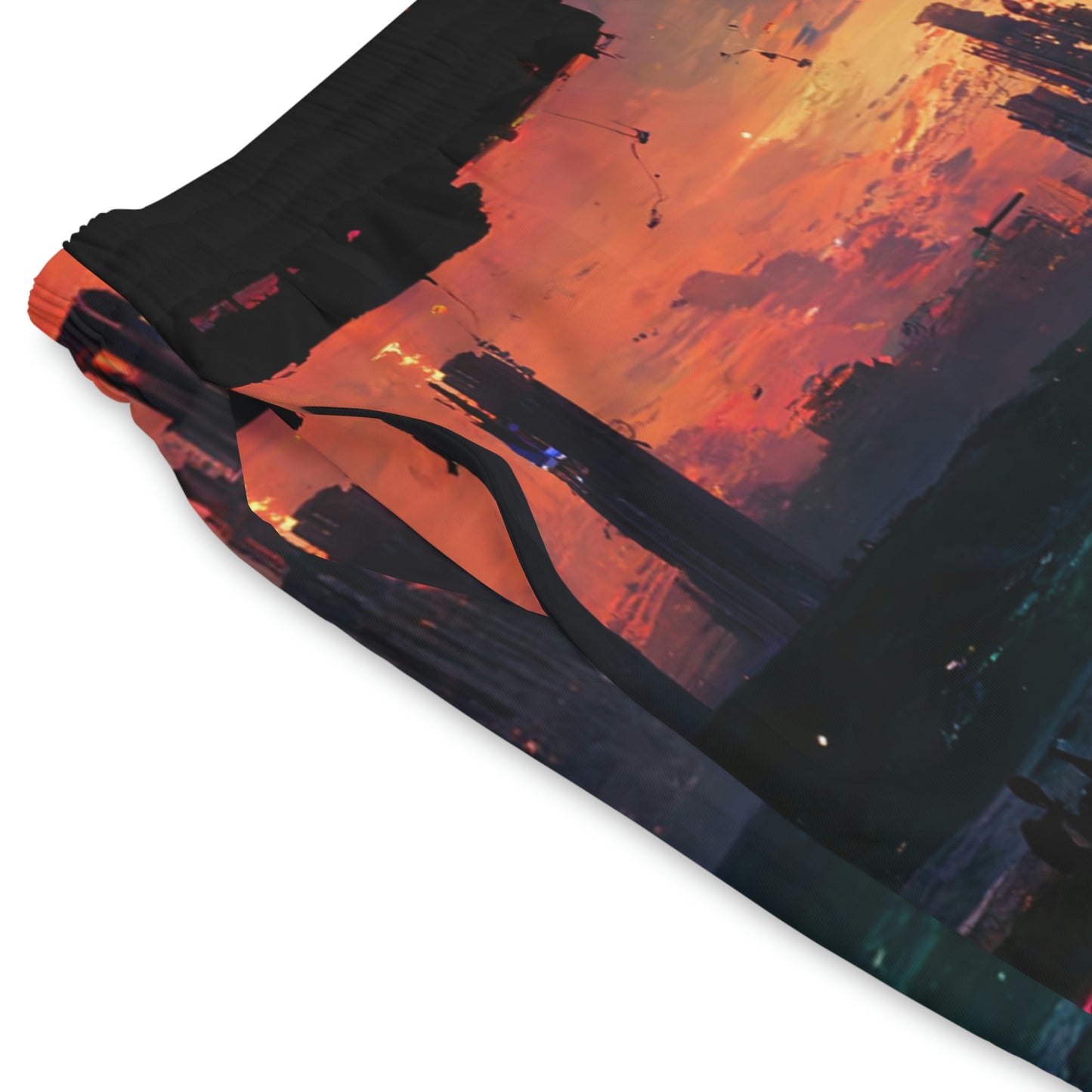 .Sunset Beach. - Men's Elastic Beach Shorts (AOP)