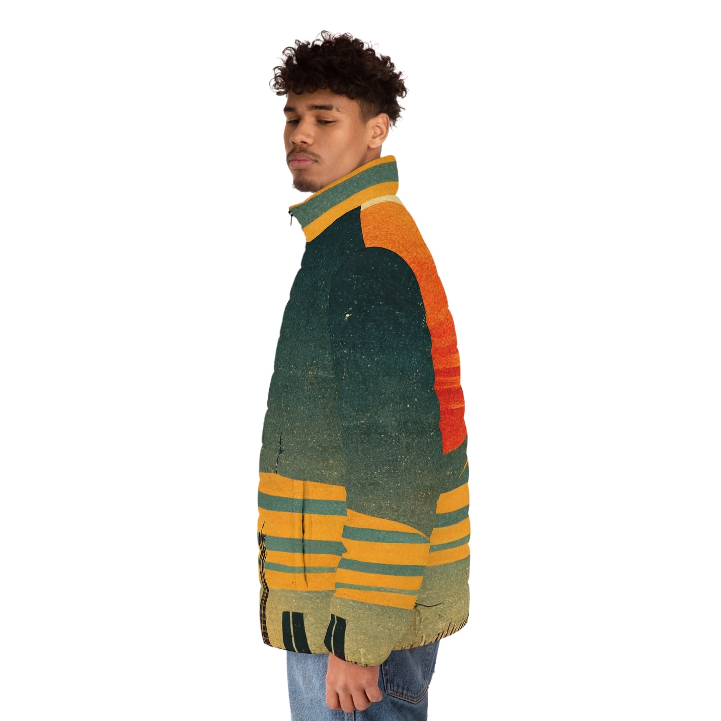 .Suns Set. - Men's Puffer Jacket (AOP)