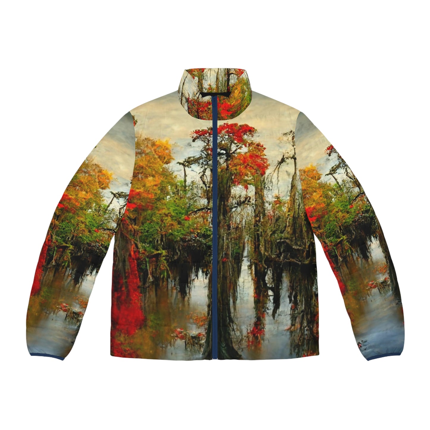.Fall on the Bayou. - Men's Puffer Jacket (AOP)