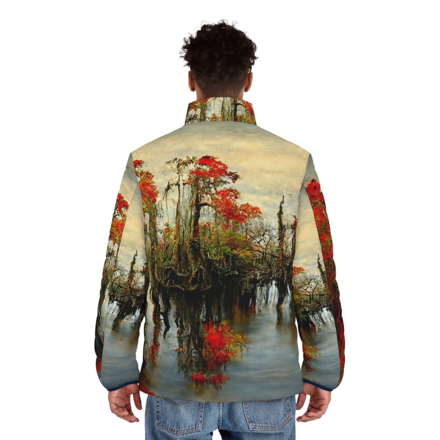 .Fall on the Bayou. - Men's Puffer Jacket (AOP)