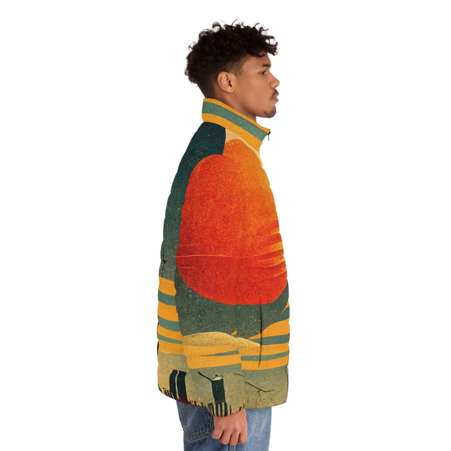 .Suns Set. - Men's Puffer Jacket (AOP)