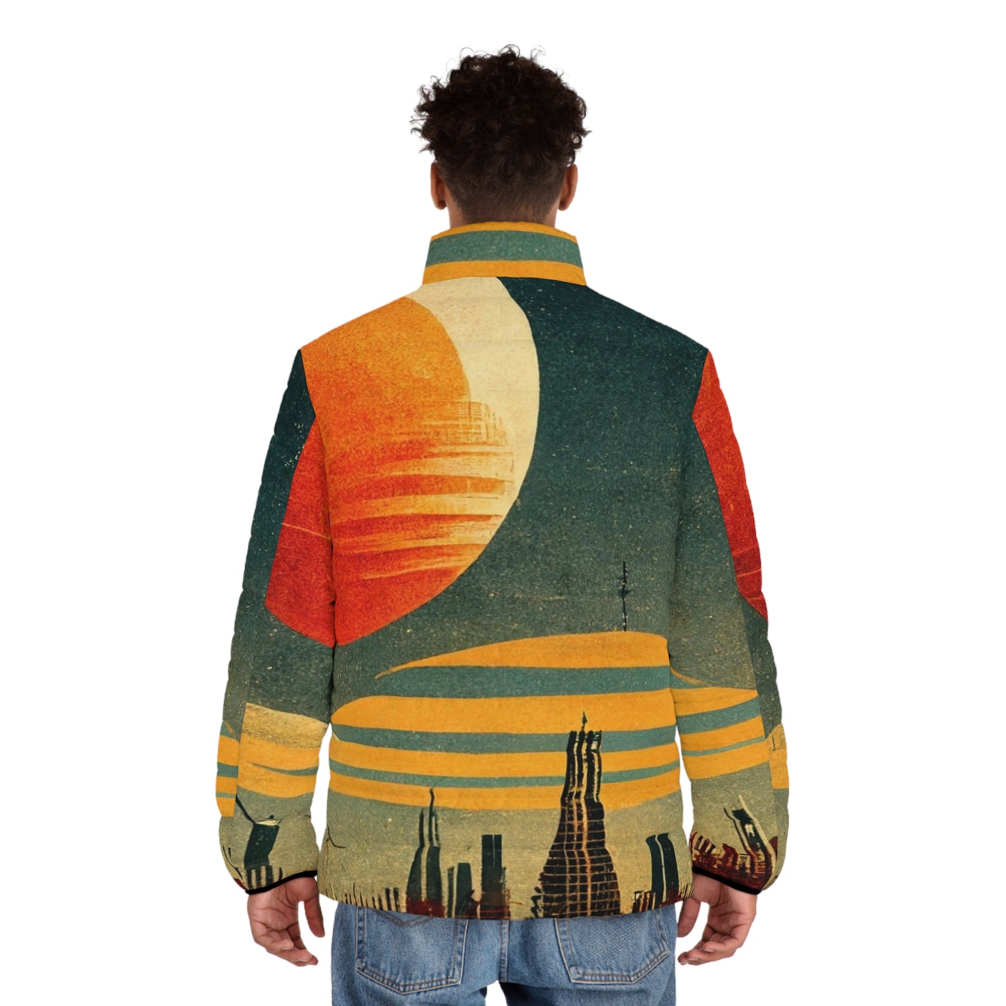 .Suns Set. - Men's Puffer Jacket (AOP)