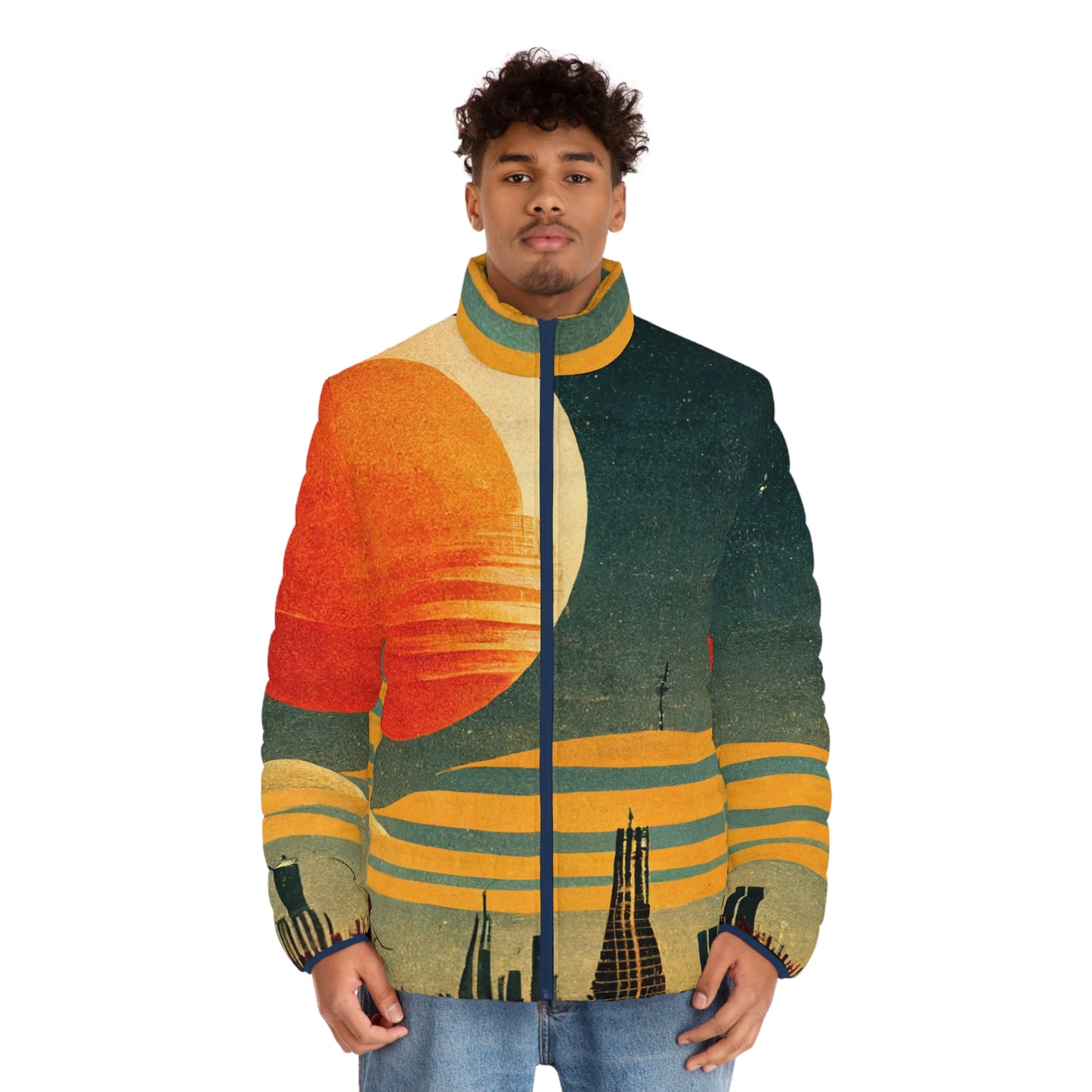 .Suns Set. - Men's Puffer Jacket (AOP)